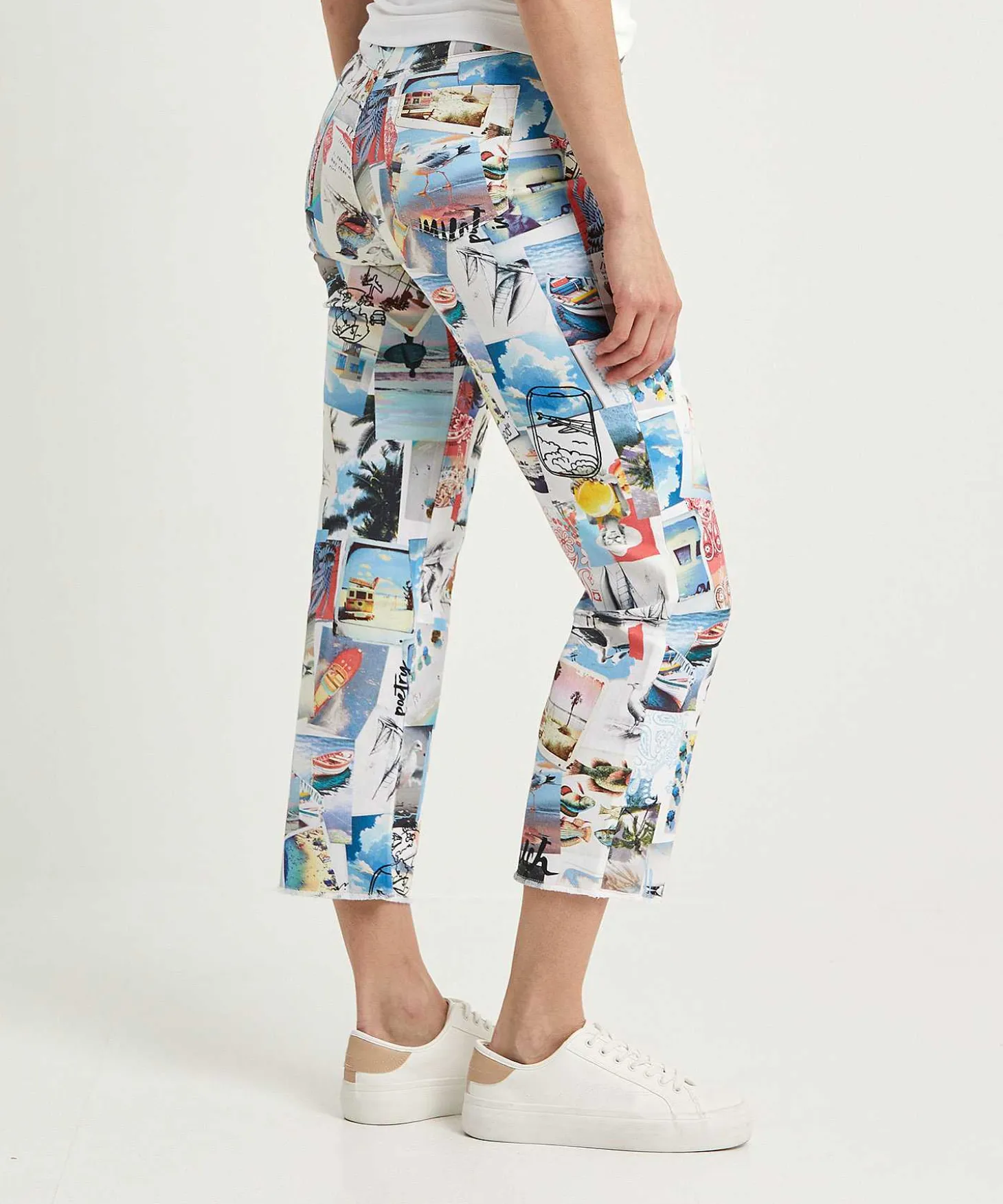 Marc Cain Sports Cropped Jeans Fotoprint Fyli
