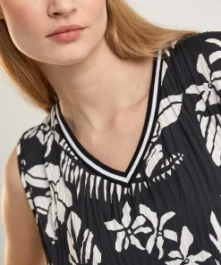 Marc Cain Sports Plisse Top Bloemenprint