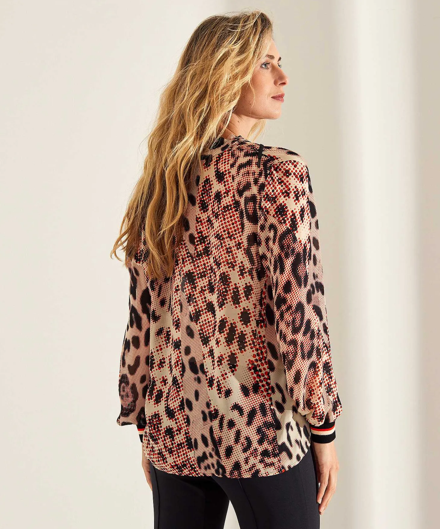 Marc Cain Sports Voile Blouse Panterprint
