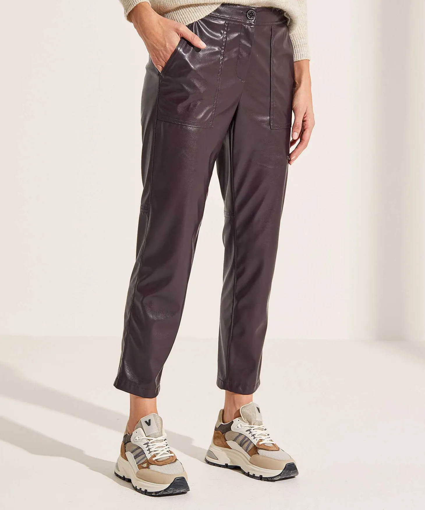 Marc Cain Sports Worker Broek Vegan Leather Rikaze