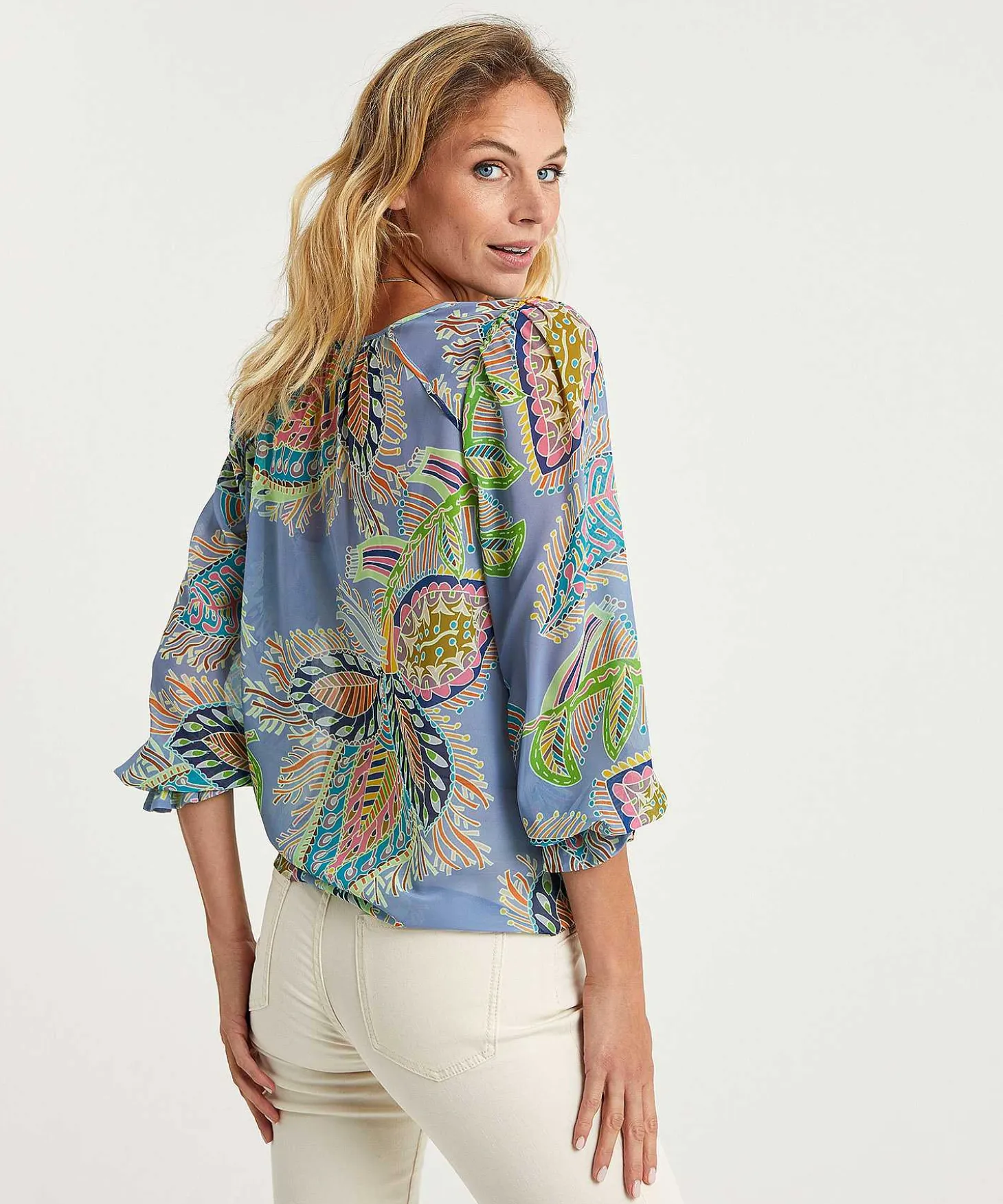 Marc Cain Voile Blouse Multicolor Bladprint