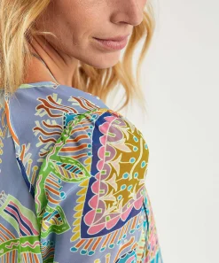 Marc Cain Voile Blouse Multicolor Bladprint
