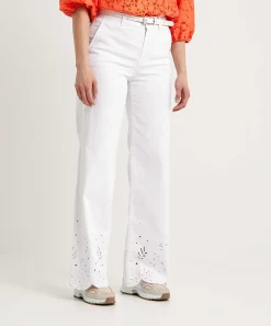 Marc Cain Wide Leg Broek Met Broderie Warri