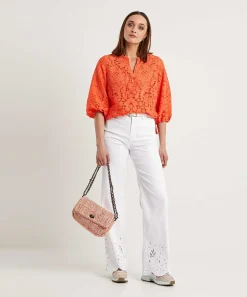 Marc Cain Wide Leg Broek Met Broderie Warri