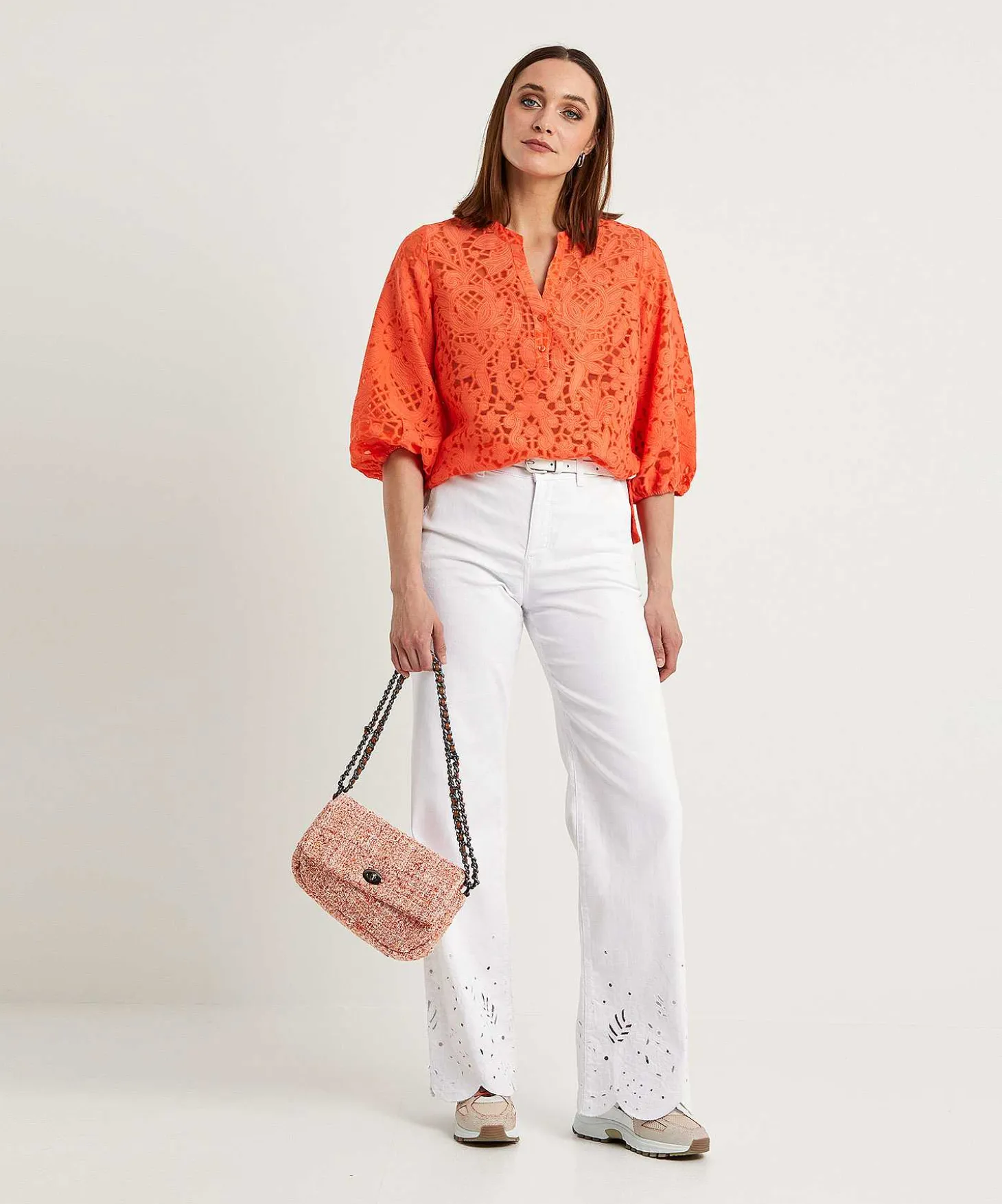 Marc Cain Wide Leg Broek Met Broderie Warri