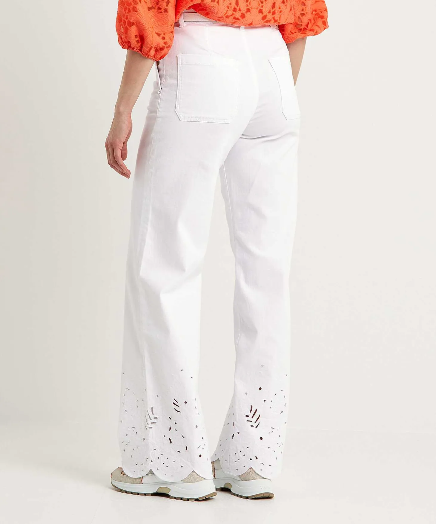 Marc Cain Wide Leg Broek Met Broderie Warri