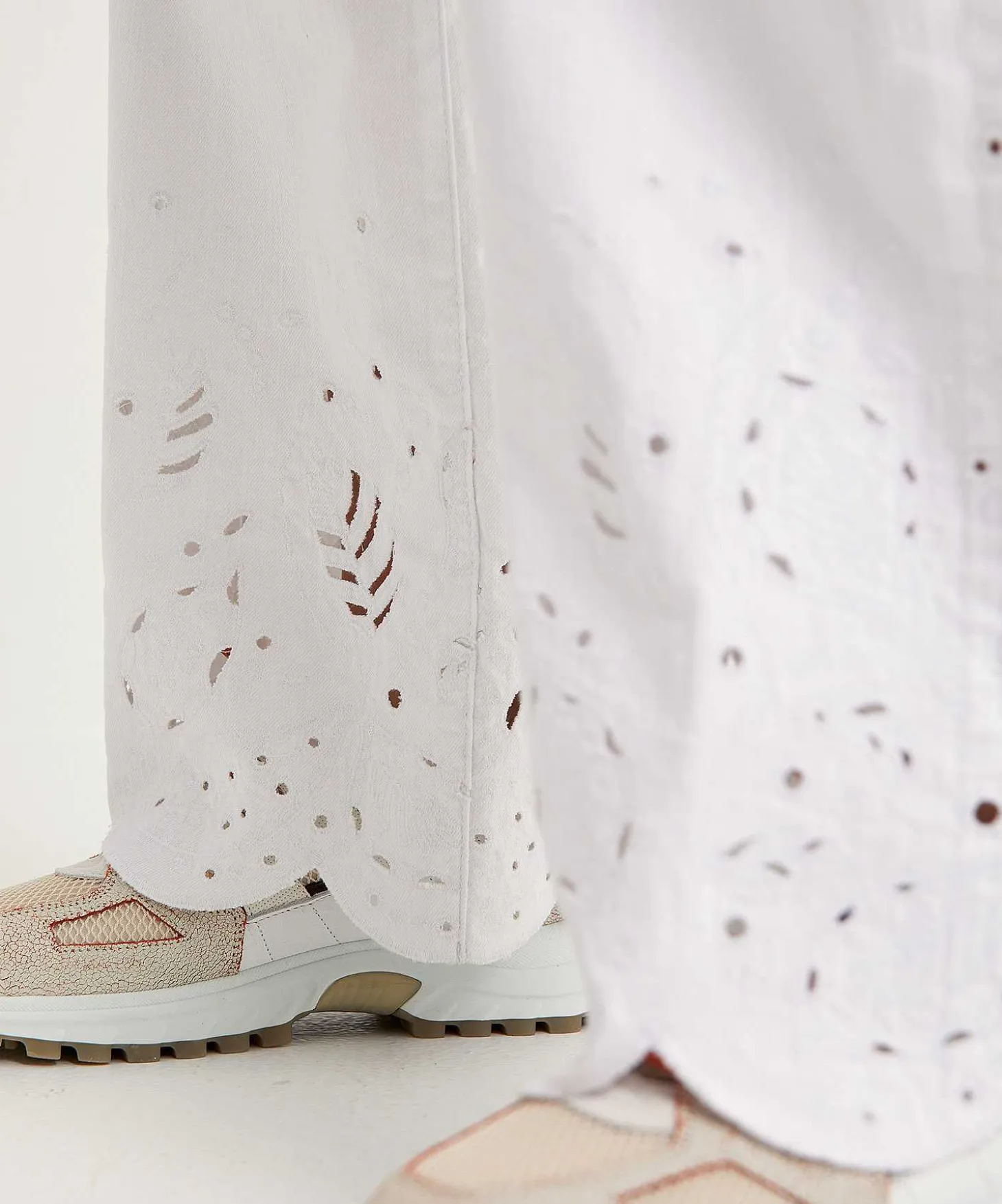 Marc Cain Wide Leg Broek Met Broderie Warri