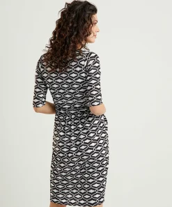 Marivie Slinky Jurk Retro Print