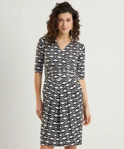 Marivie Slinky Jurk Retro Print