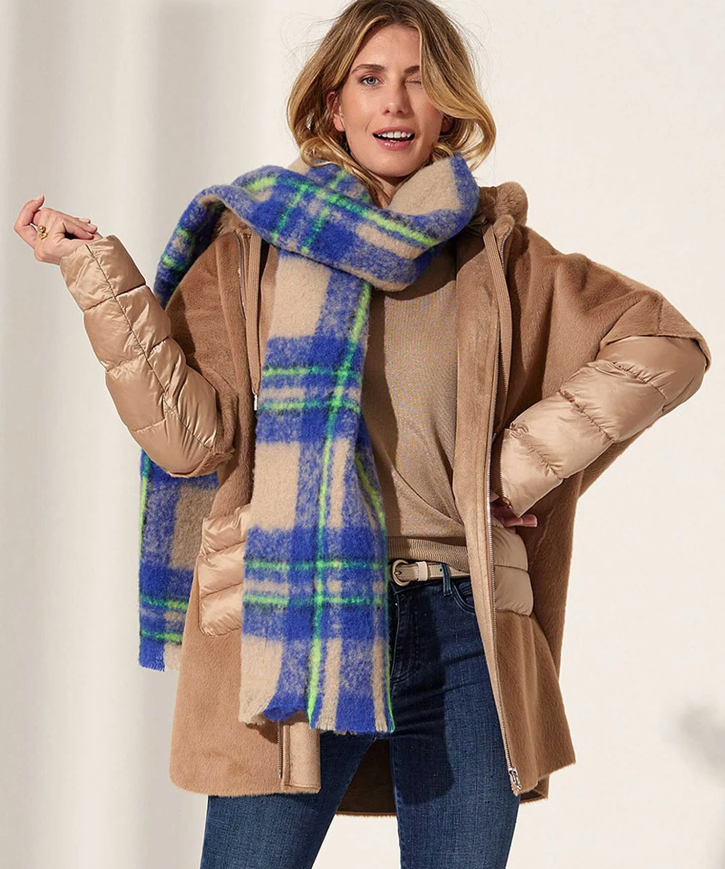 Milestone Fun Fur Jas Met Padded Details Sunny