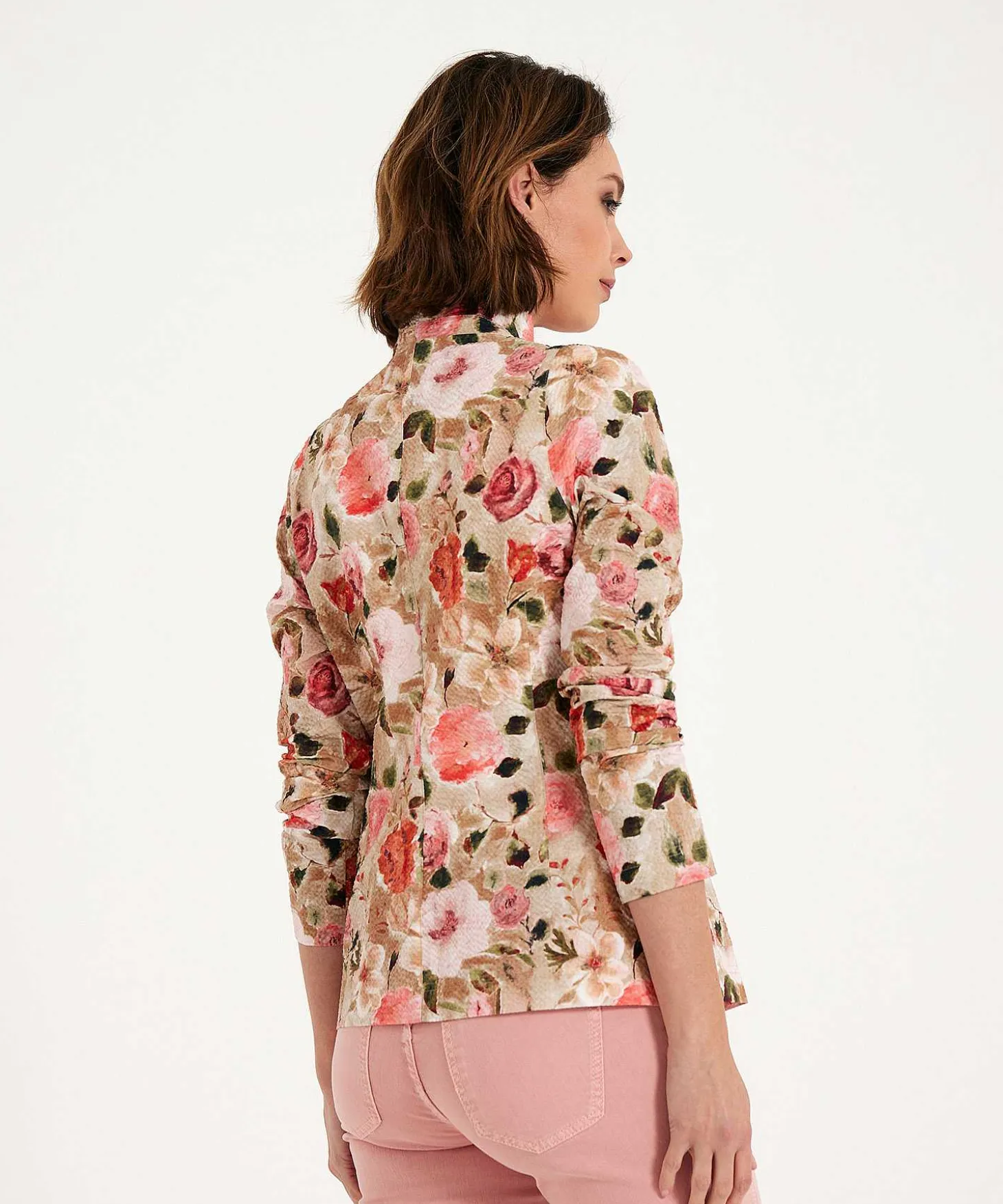 Ml Collections Blazer Seersucker Rozenprint
