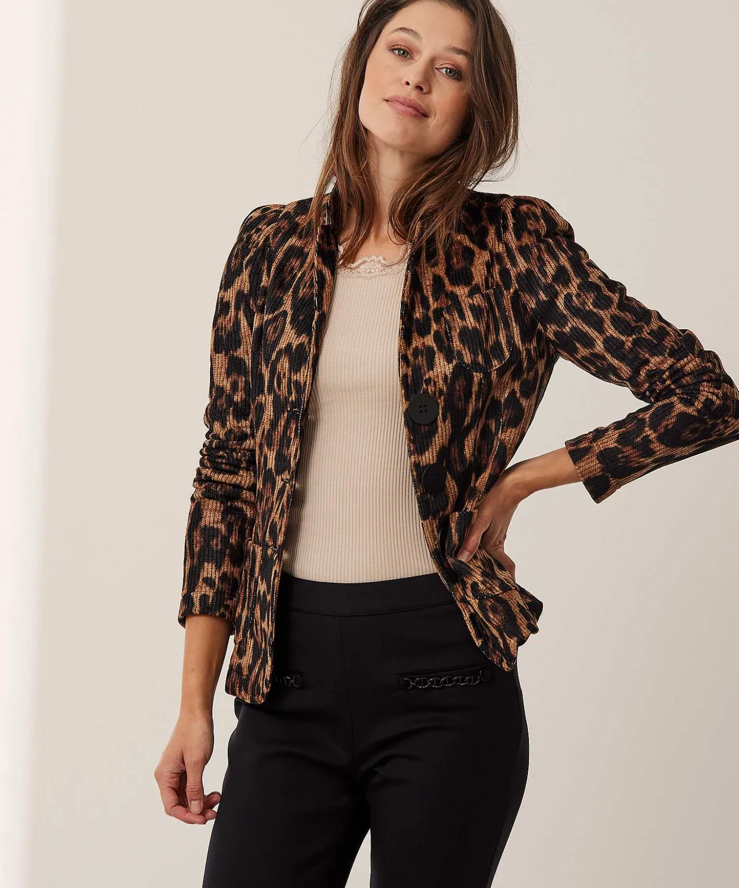 Ml Collections Chenille Blazer Panterprint