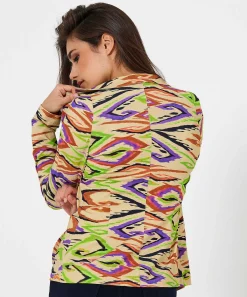 Ml Collections Slinky Blazer Swirl Print