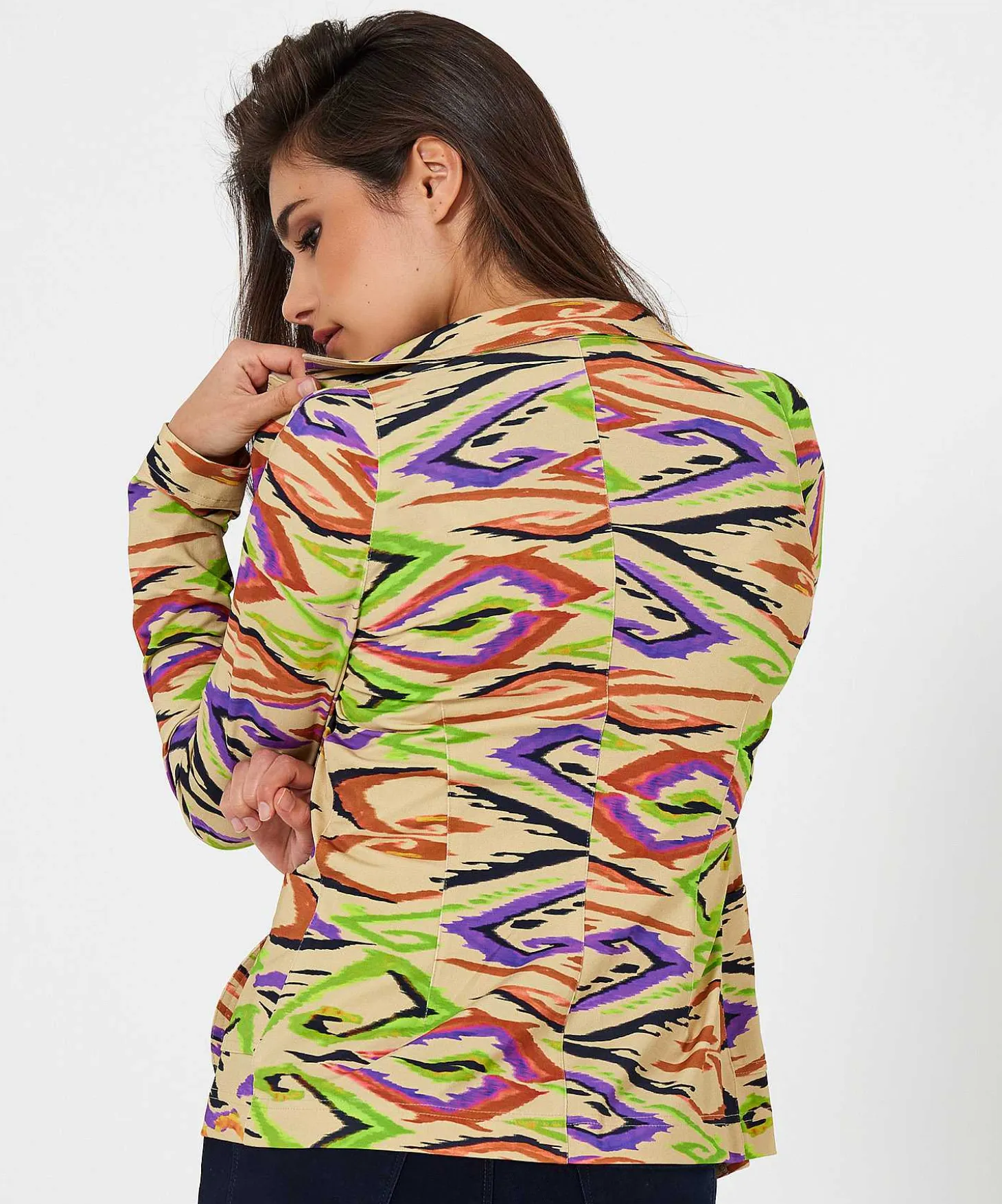 Ml Collections Slinky Blazer Swirl Print