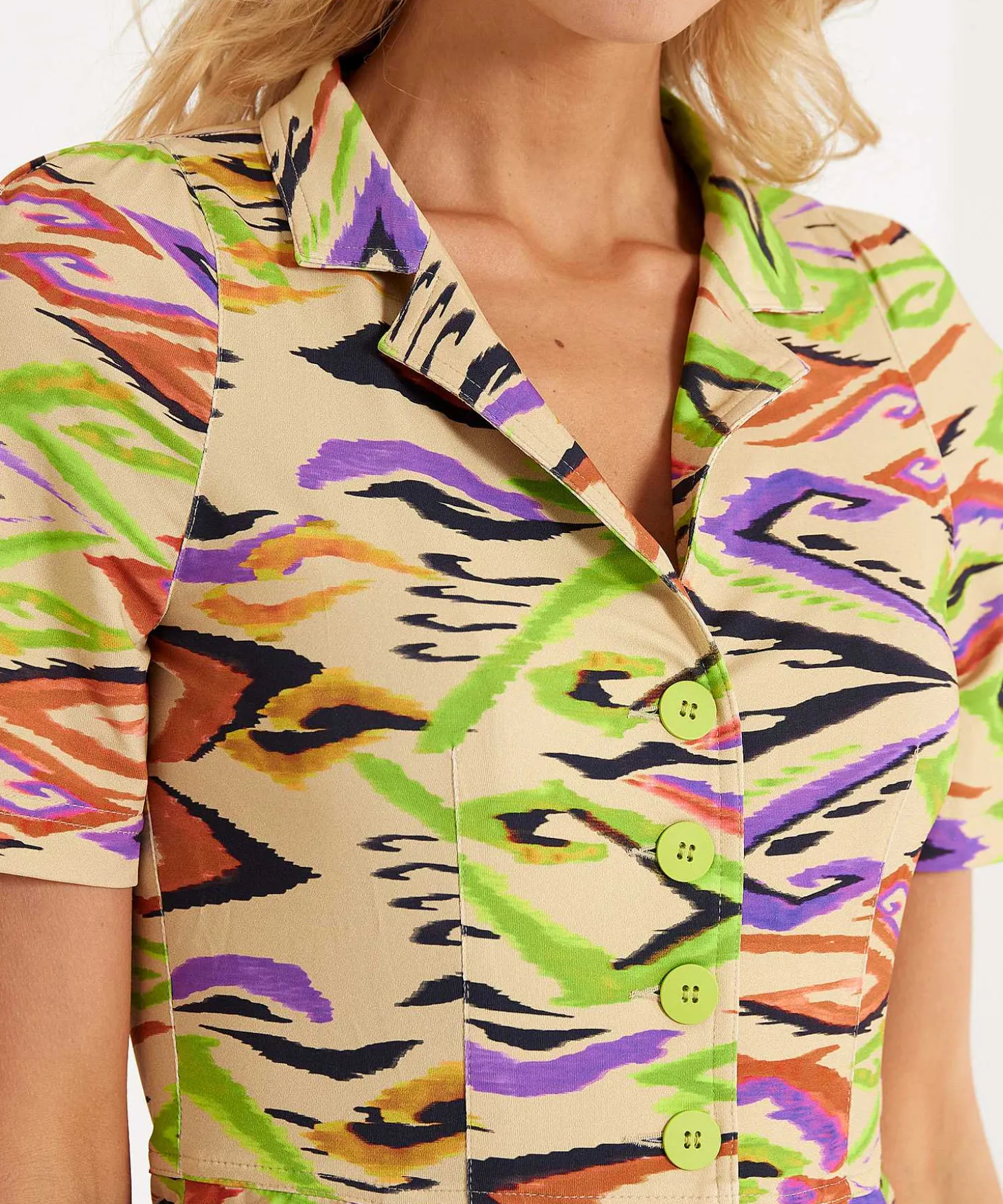 Ml Collections Slinky Kokerjurk Swirl Print
