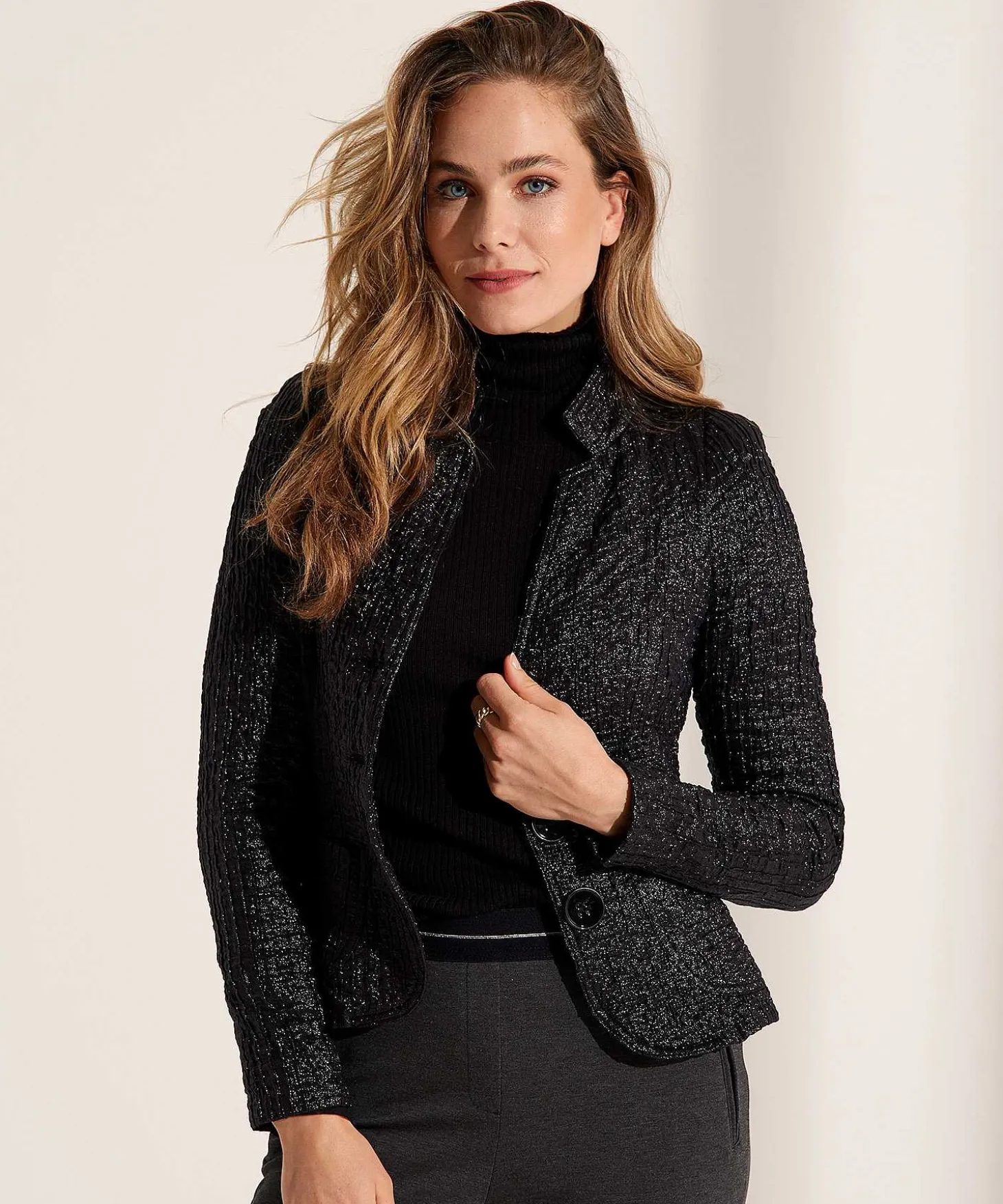 Ml Collections Structuur Blazer Metallic