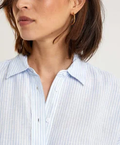 Moscow Linnen Blouse Strepen Buttons