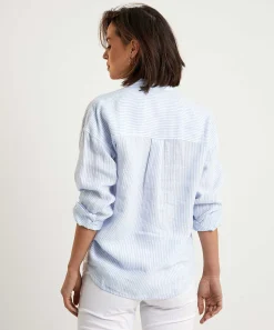 Moscow Linnen Blouse Strepen Buttons