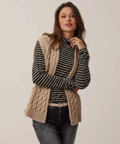 Moscow Mouwloos Vest Kabelmotief Birma