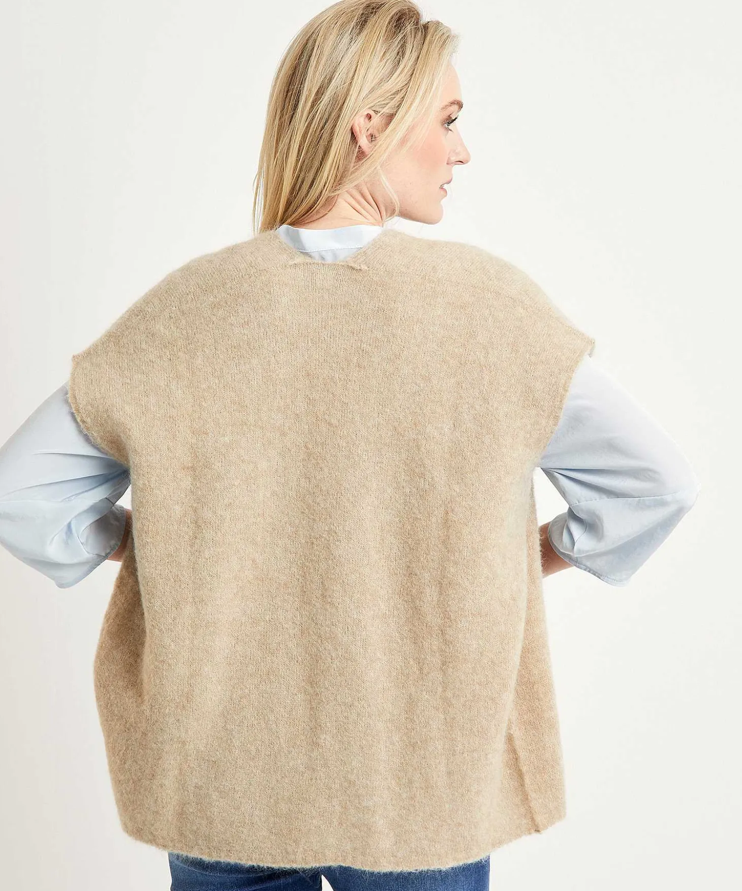 No Man's Land Mouwloos Swagger Vest Wolmix