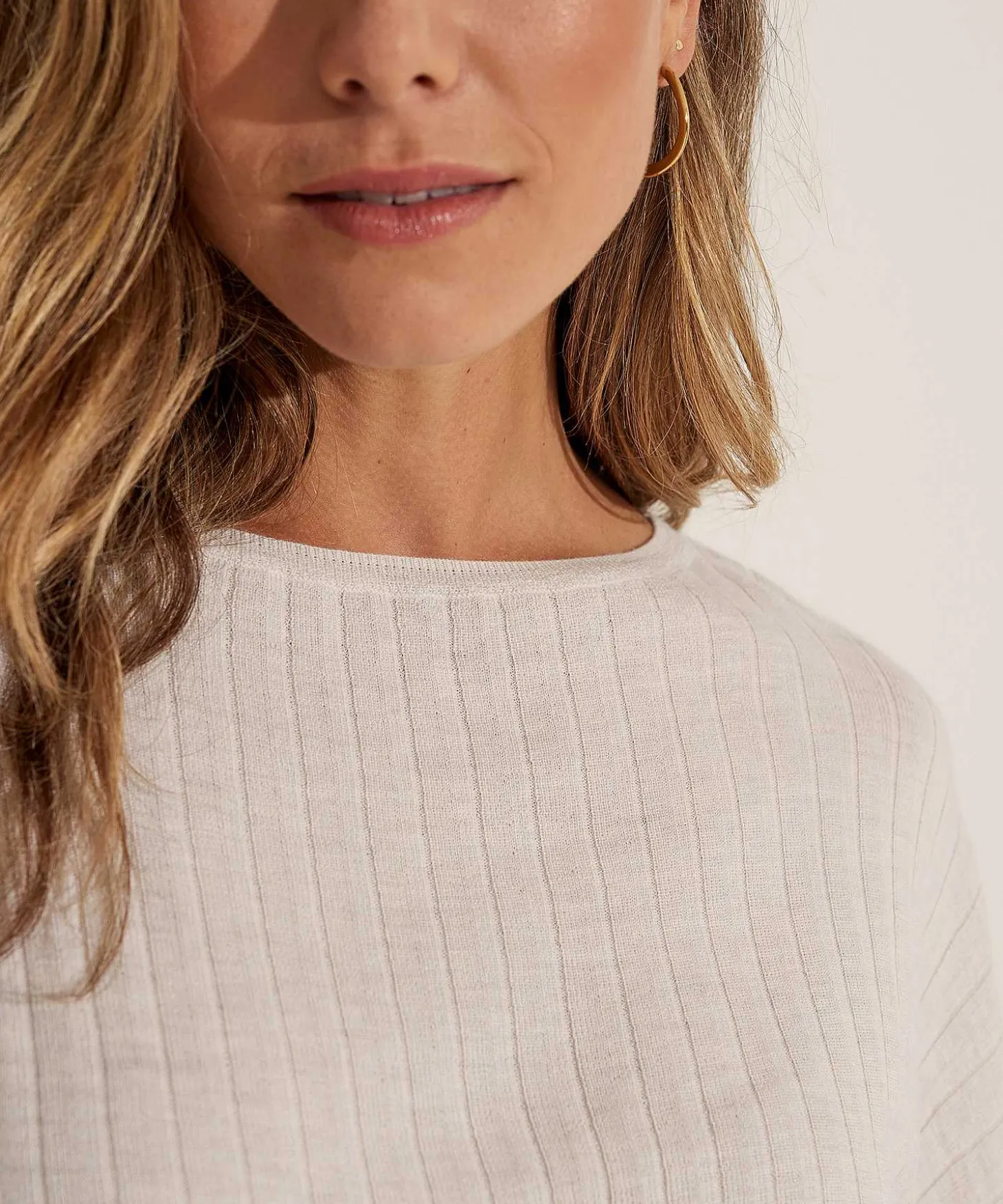 No Man's Land Rib Trui Vleermuismouw Merino Wol