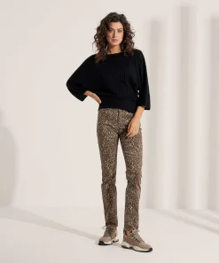 No Man's Land Rib Trui Vleermuismouw Merino Wol