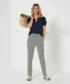 No Man's Land Slinky Broek Grafische Print