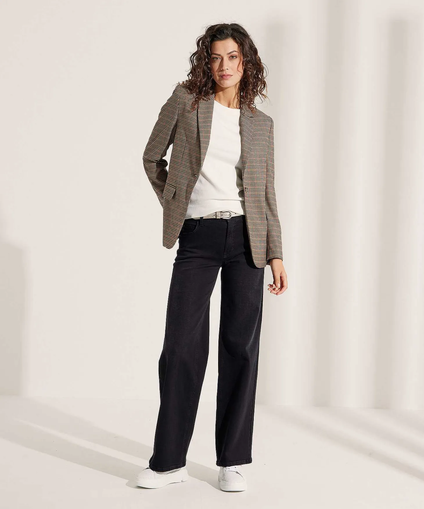 Oui Blazer Fijne Ruit