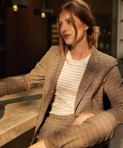 Oui Blazer Fijne Ruit