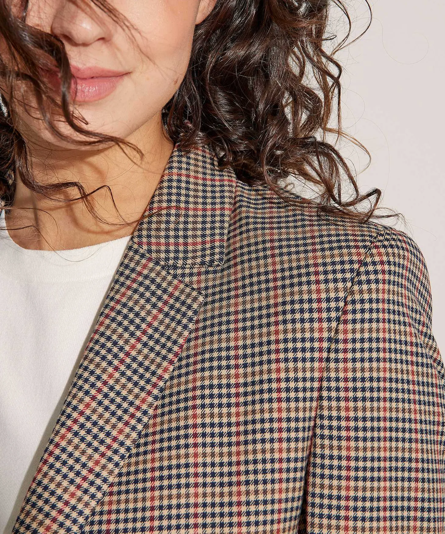 Oui Blazer Fijne Ruit