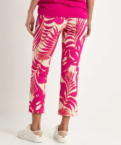 Oui Cropped Broek Bladprint