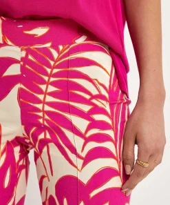 Oui Cropped Broek Bladprint