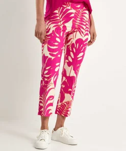 Oui Cropped Broek Bladprint