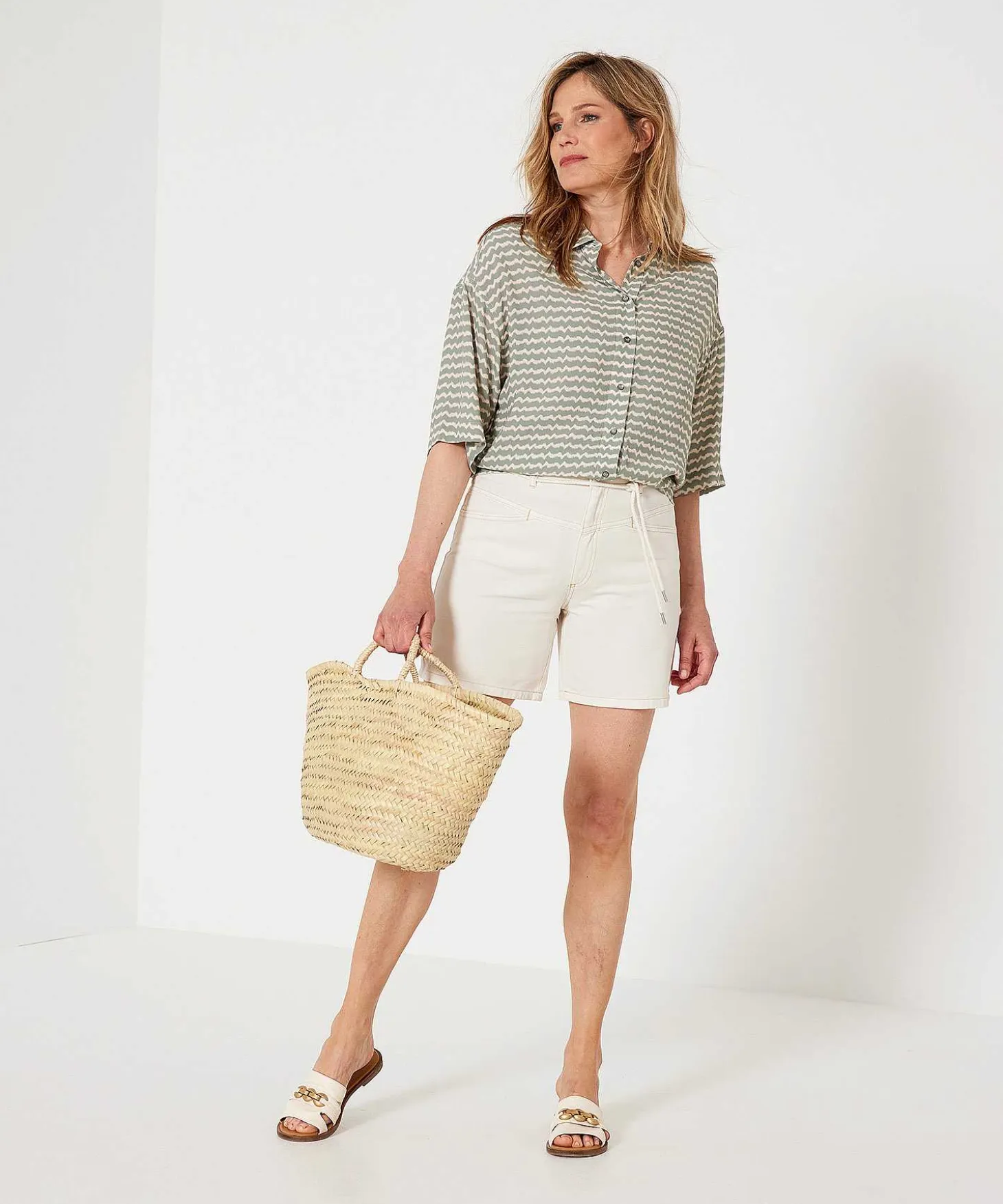 Oui Denim Shorts Taillekoord