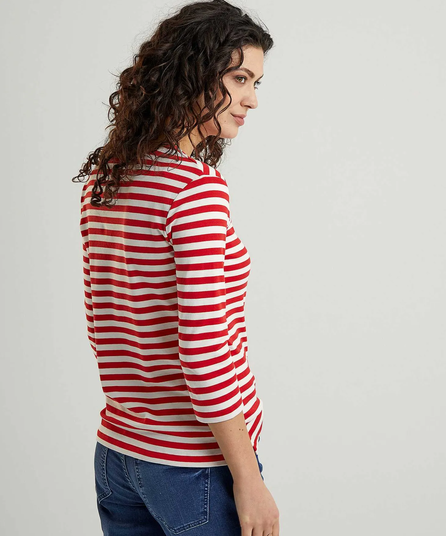 Oui Gestreept Shirt Sierknopen