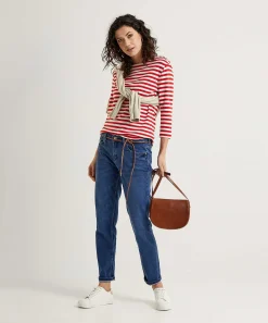 Oui Gestreept Shirt Sierknopen