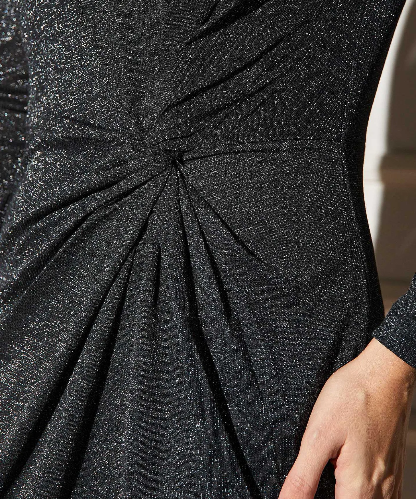 Oui Jurk Met Knoopdetail Lurex