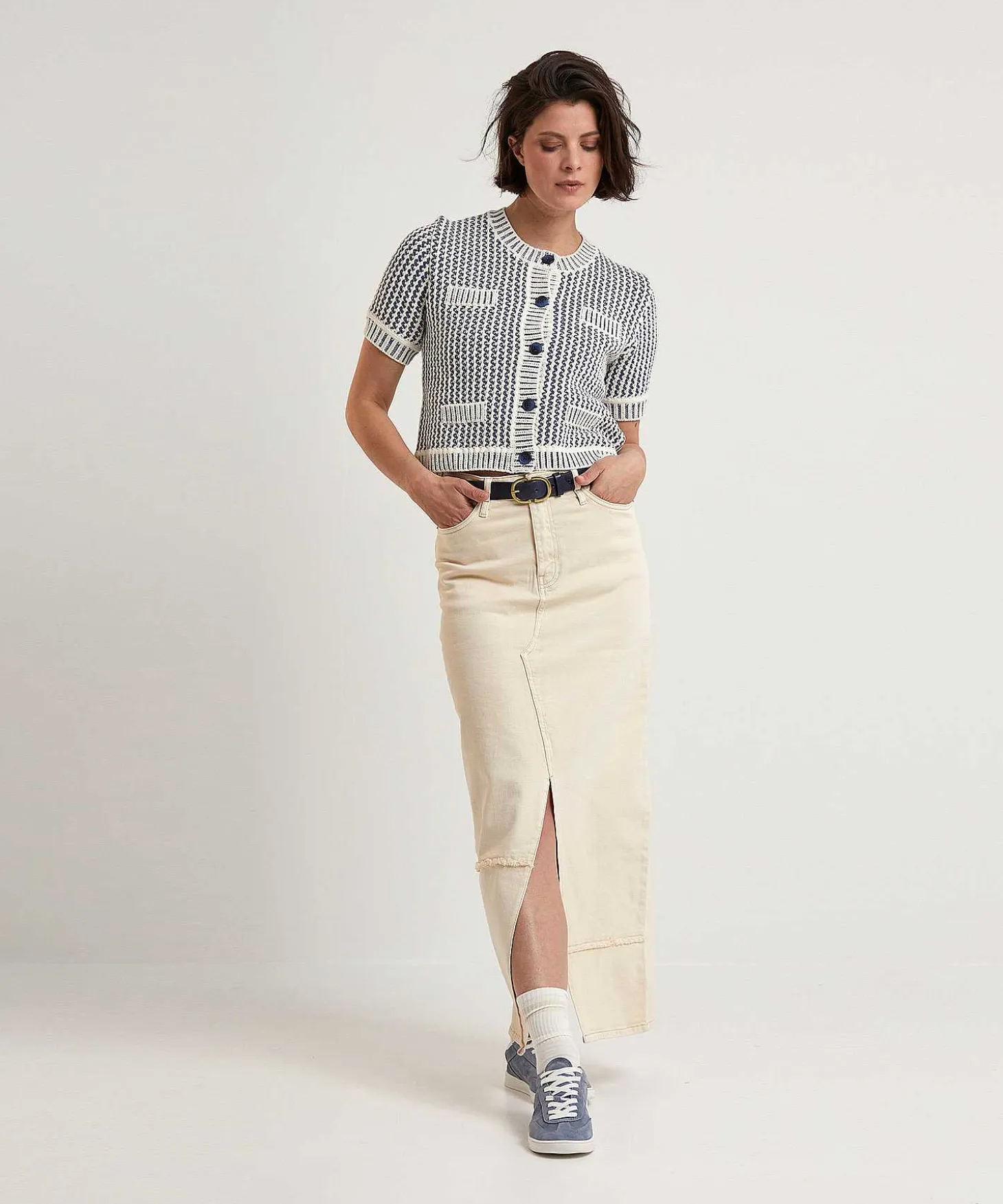 Oui Kort Vestje Two-Tone