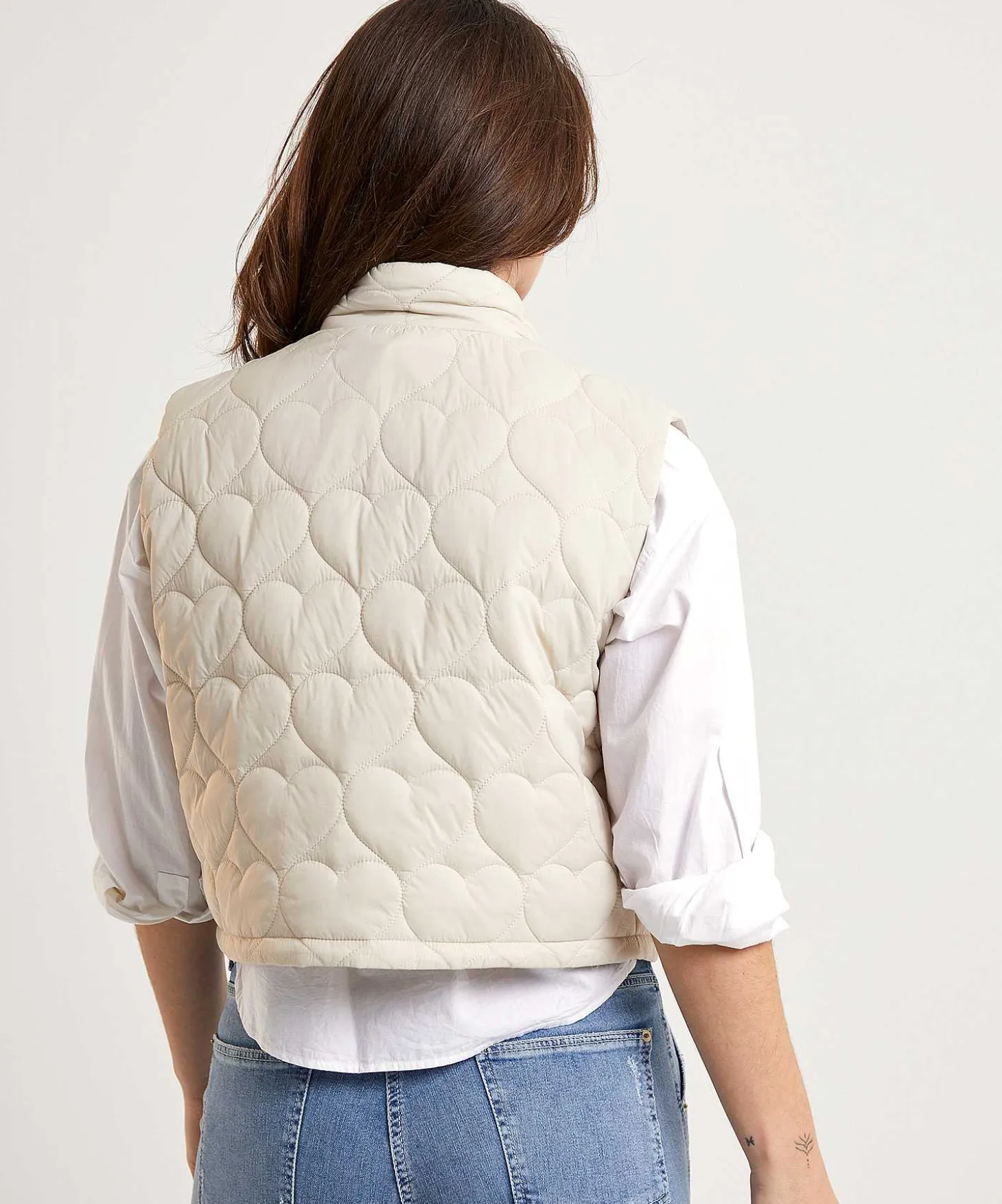 Oui Korte Bodywarmer Hartjes