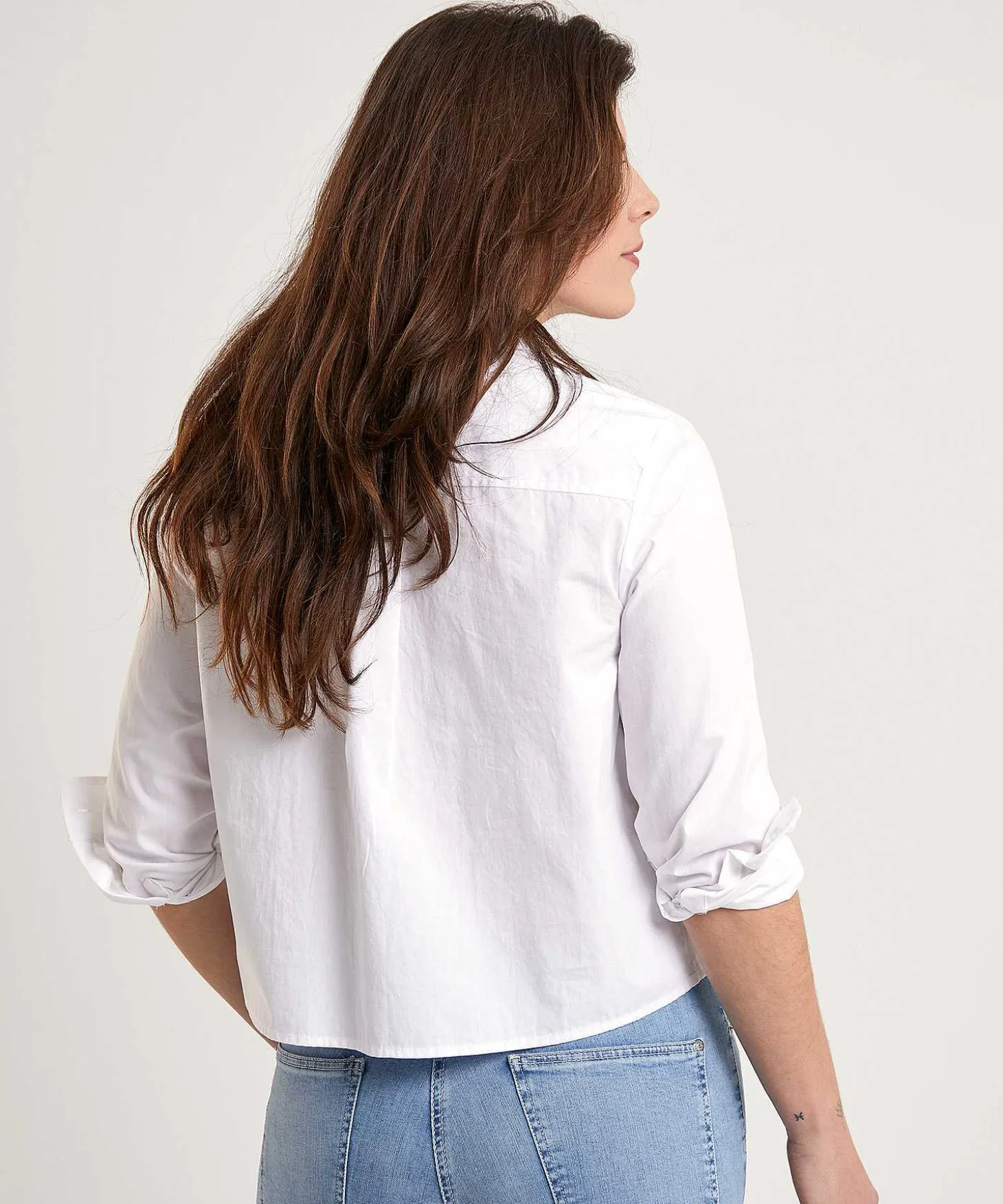 Oui Korte Poplin Blouse