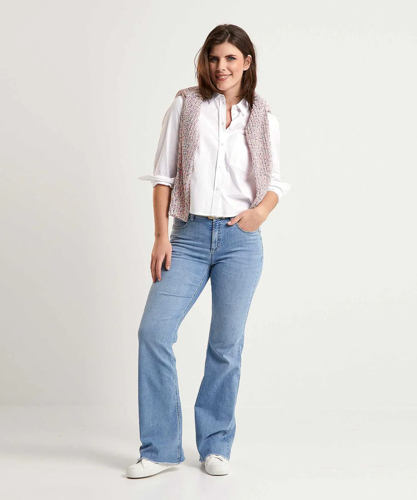 Oui Korte Poplin Blouse