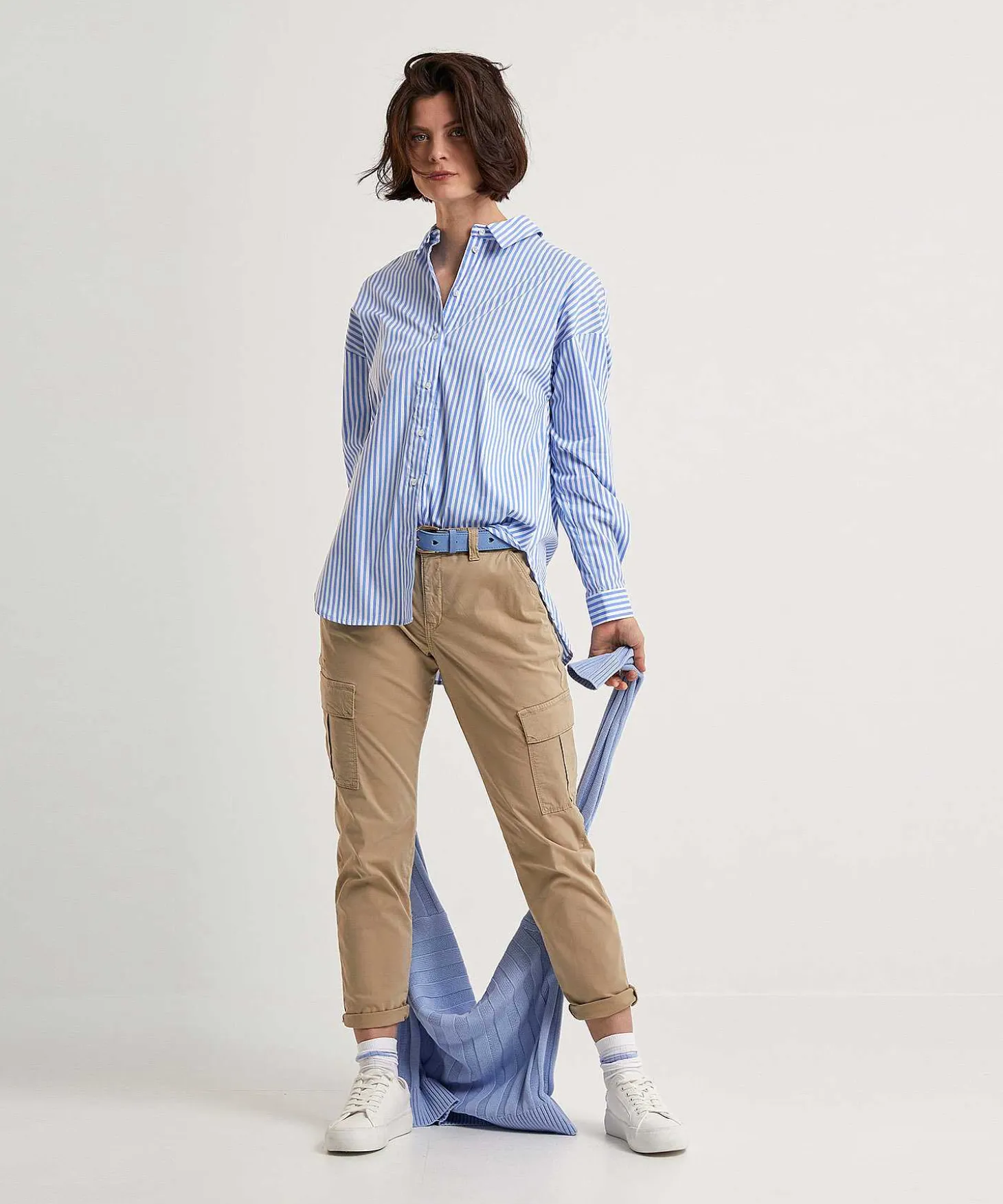 Oui Langere Blouse Streep