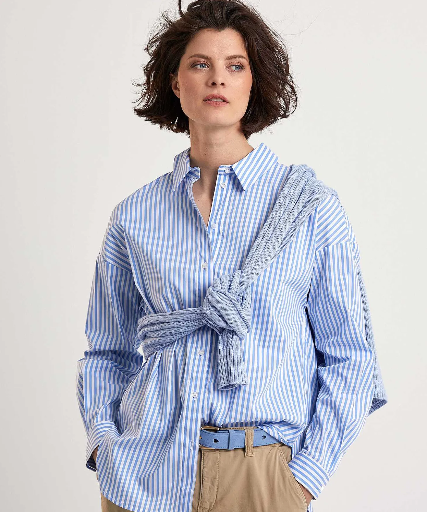 Oui Langere Blouse Streep