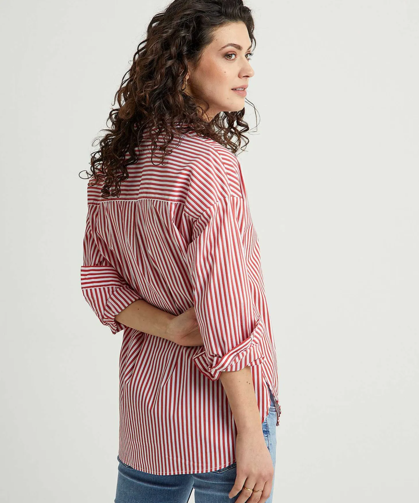 Oui Langere Blouse Streep