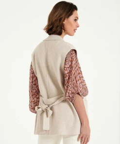 Oui Mouwloos Vest Puntaknit