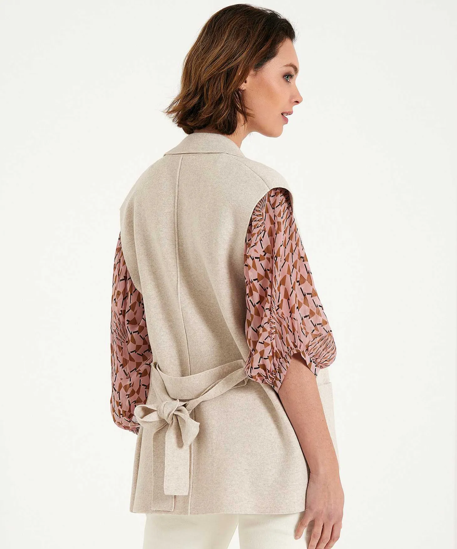 Oui Mouwloos Vest Puntaknit
