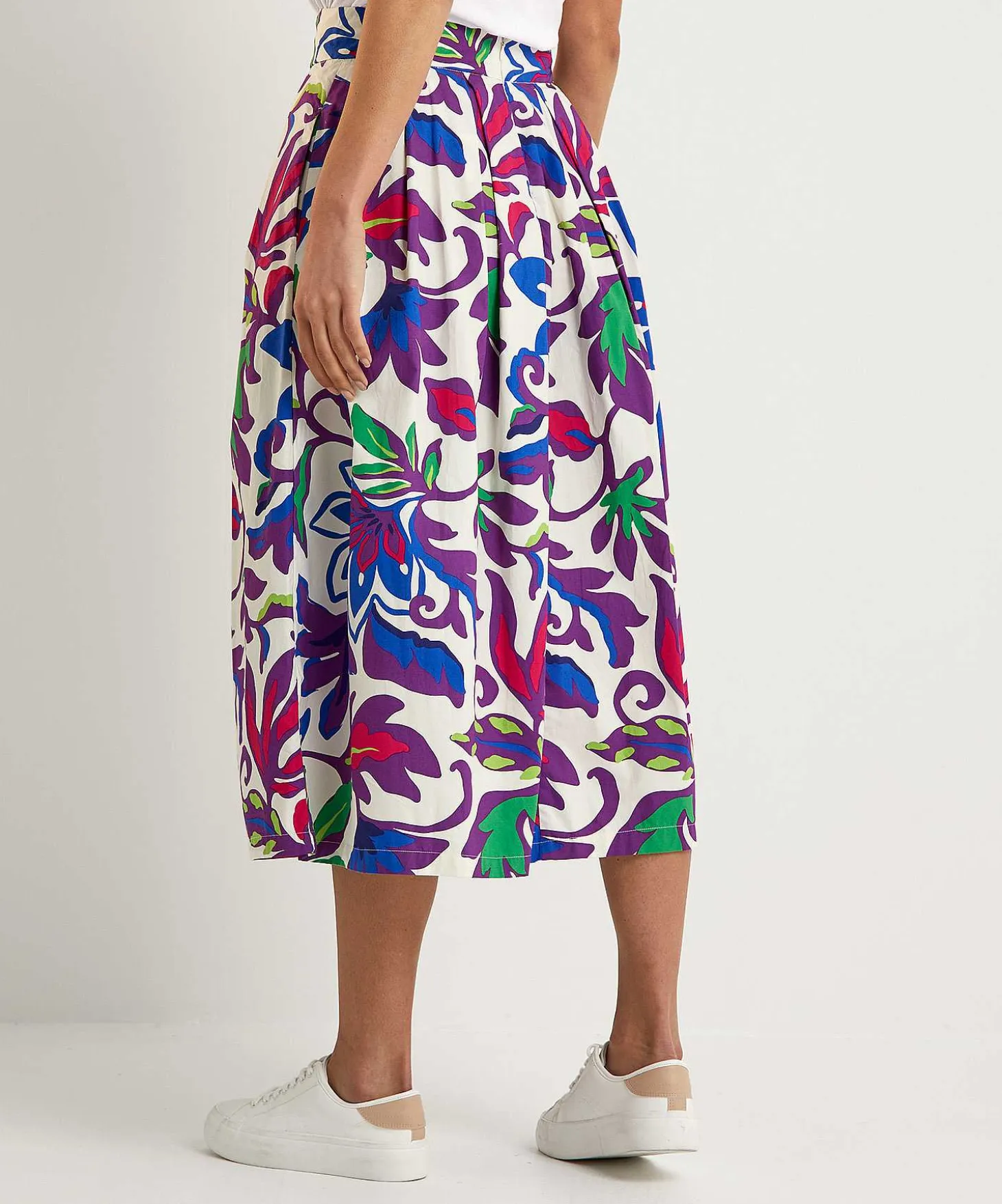 Oui Poplin Plooirok Big Flower
