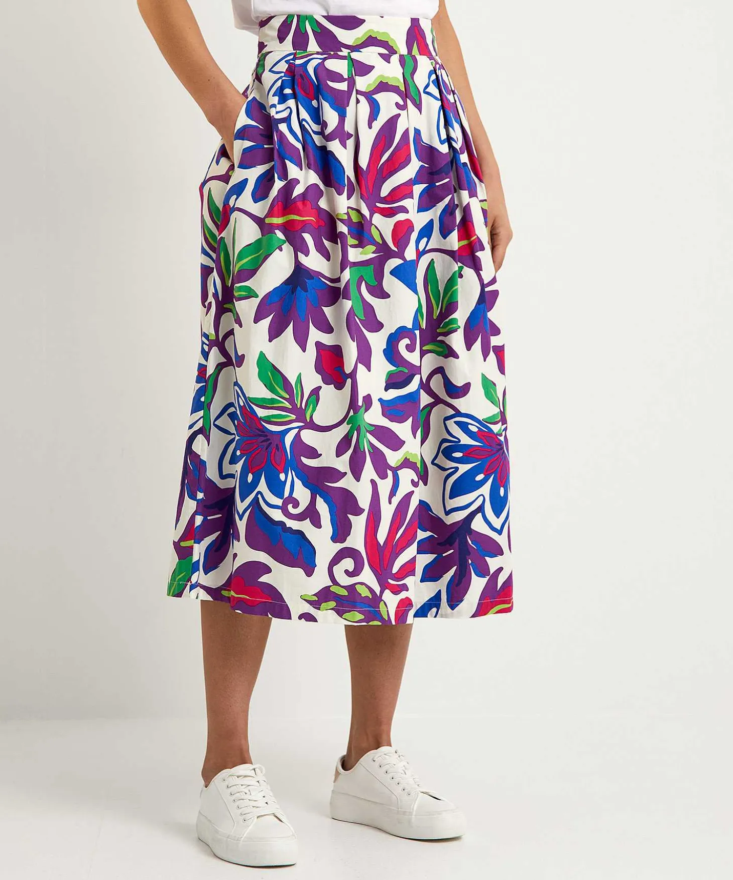 Oui Poplin Plooirok Big Flower
