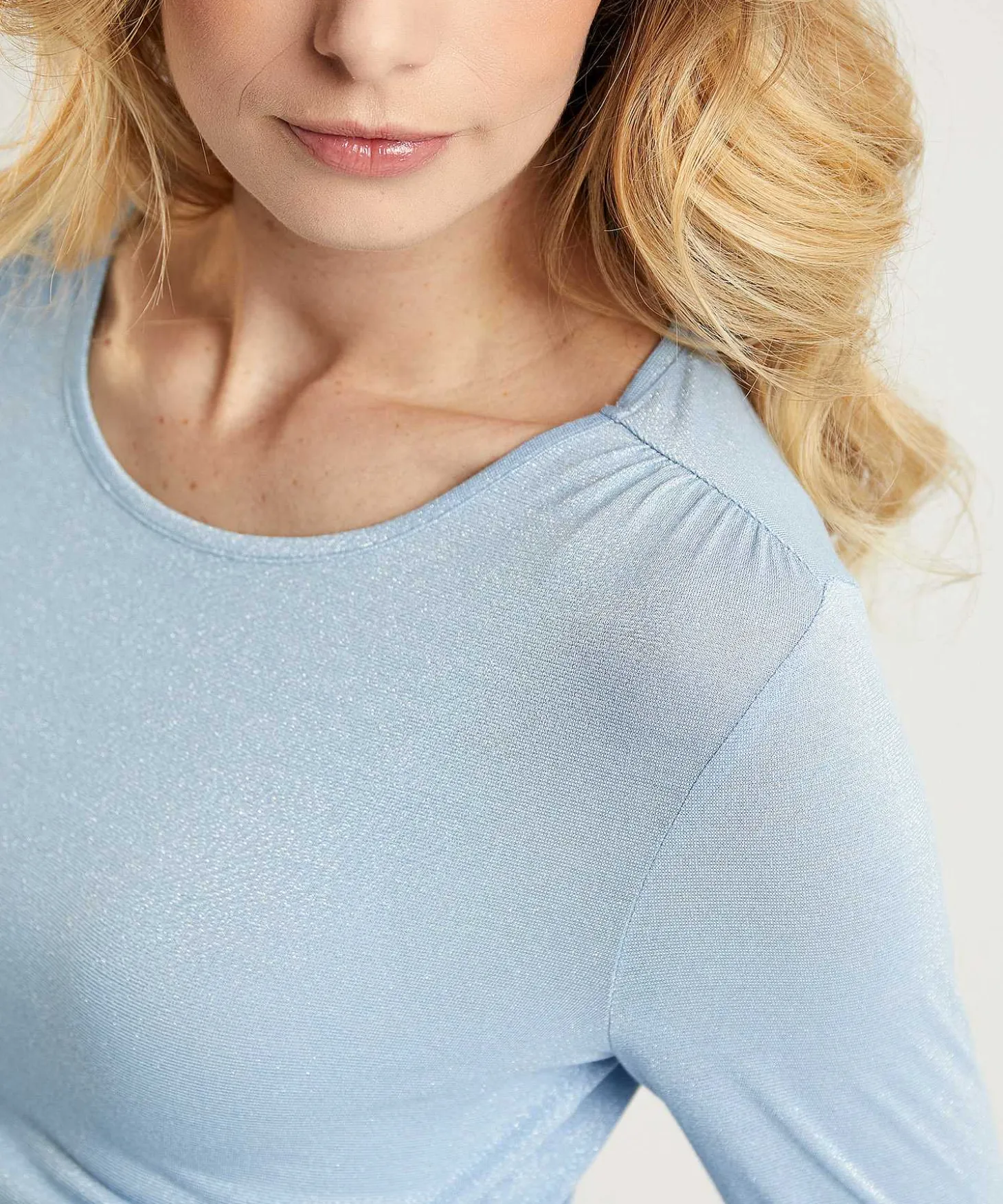 Oui Shirt Met Schouderplooi Lurex