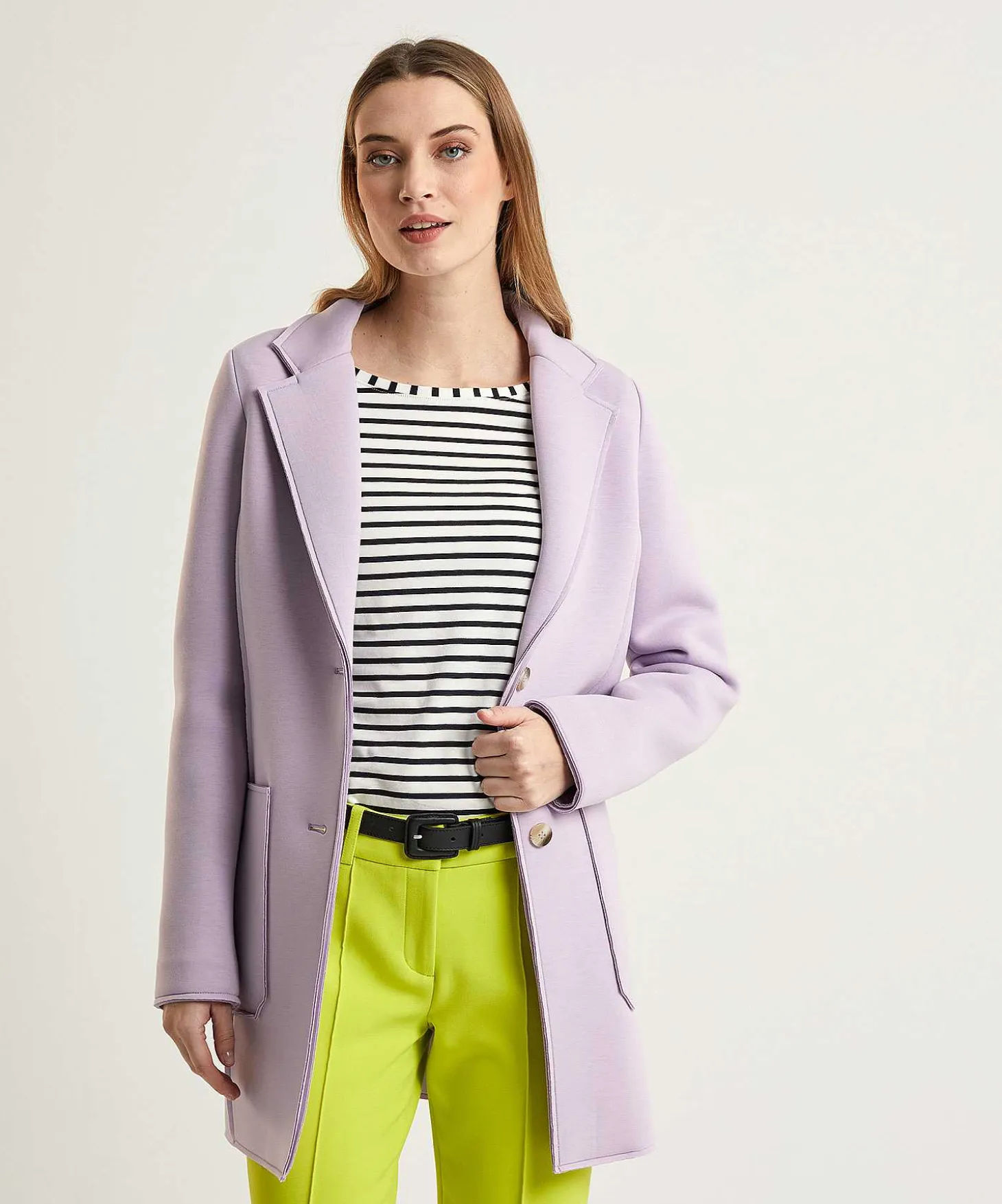 Oui Shirt Strepen Lange Mouw